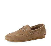 Mokassin TAMARIS, Damen, Gr. 37, beige (taupe), Veloursleder, unifarben, Schuhe Mokassin, Schnürer, Halbschuh mit modischen Durchzügen und Ösen (48528905-37) taupe