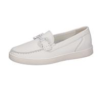 Mokassin WALDLÄUFER "H-DAISY", Damen, Gr. 9 (43), weiß, Nappaleder, unifarben, Schuhe Mokassin, Halbschuh, Slipper, Schlupfschuh in Komfortweite H (= sehr weit) (41270058-9)
