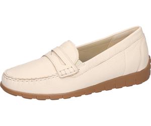 Mokassin WALDLÄUFER "H-LUCY", Damen, Gr. 4,5 (37,5), creme, Nappaleder, unifarben, Schuhe Mokassin, Halbschuh, Slipper, Schlupfschuh, mit Zierriegel, Komfortweite H (16088912-4,5) creme