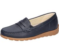 Mokassin WALDLÄUFER "H-LUCY", Damen, Gr. 6 (39), dunkelblau, Nappaleder, unifarben, Schuhe Mokassin, Halbschuh, Slipper, Schlupfschuh, mit Zierriegel, Komfortweite H (61437639-6) dunkelblau