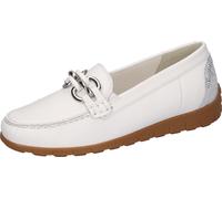 Mokassin WALDLÄUFER "H-LUCY", Damen, Gr. 6,5, weiß, Glattleder, Schuhe Mokassin, Slipper, Komfortschuh, Freizeitschuh in Komfortweite H = sehr weit (72452240-6,5)