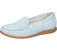 Mokassin WALDLÄUFER "H-WANDA", Damen, Gr. 4,5 (37,5), hellblau, Veloursleder, unifarben, Schuhe Mokassin, Slipper, Schlupfschuh, Halbschuh in Komfortweite H (= sehr weit) (26484055-4,5) hellblau
