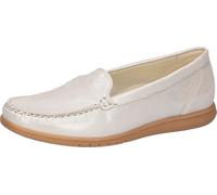 Mokassin WALDLÄUFER "H-WANDA", Damen, Gr. 6,5, hellbeige, Veloursleder, unifarben, Schuhe Mokassin, Slipper, Schlupfschuh, Halbschuh in Komfortweite H (= sehr weit) (33277934-6,5) hellbeige