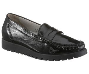 Mokassin WALDLÄUFER "HEGLI", Damen, Gr. 4,5 (37,5), schwarz, Lackleder, glänzend, Schuhe Mokassin, Slipper, Bequemschuh aus Lackleder, in komfortabler Schuhweite H, Topseller (55815865-4,5)