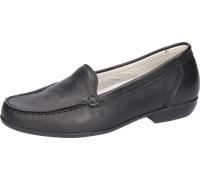 Mokassin WALDLÄUFER "HINA", Damen, Gr. 6,5, schwarz, Nappaleder, unifarben, Schuhe Mokassin, Slipper, Bequemschuh, Schlupfschuh in Komfortweite H (= sehr weit) (45895163-6,5) schwarz