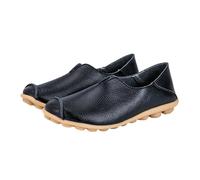 Mokassins Damen Kunstleder Loafers Runder Zehenpartie Slip On Schuhe Leicht rutschfest Schlupfschuhe Low-Top Freizeitschuhe Damenschuhe Einzelneschuhe Bequeme Lässige Halbschuhe Walkingschuhe