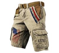 MOKBAY Arbeitshose Männer Kurz, Knielange Capri Mens Golfhose Mann Herrenhose Herrenhosen Kurz Sommer, Cord Reißverschluss Kurze Hosen Herren Cargo, Men's Tarnhose Bermuda Jeans Herren, M