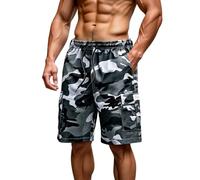 MOKBAY Arbeitshosen Männer Kurz Stretch, Bermuda Shorts, Jorts Tarnhose Outdoorhose Stoff Lange Jeanshosen Arbeitshosen Outfit Bermudas Sporthose Cord Cargoshorts Capri Elegant Cargo Shorts, 3XL