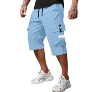 MOKBAY Arbeitsshorts, Sommerkleidung Bermuda Shorts Herren, Cargohose Sommerhose Golfhose Cotton Baumwolle -Shorts Wanderhose Sommer Stretch Bermuda Latzhose Sweat Herren Cargohose Kurz, L
