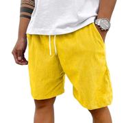 MOKBAY Baggy Kurze Hose Herren Elegant Leichte Stoff mit Taschen Chino Cargo Short Ärmellos Kurze Cordhose Activewear- Cotton Men mit Taschen Sweatshorts Kordelzug Bermuda Shorts Herren L