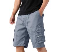 MOKBAY Bermuda Shorts Herren, Arbeitshose Männer Kurz, Jorts Baumwolle - Long Kuze Dreiviertel Mann Männer Freizeit Mens Activewear Lange Leichte Stoff Cargo Shorts Herren, M