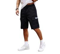 MOKBAY Bermuda Shorts, Jeanshosen Bermuda Drive Piratenhose Herrenshorts Camo Jorts Wandershorts Cargo Shorts Herren Stretch, Capri Camouflage Baumwoll Lange Taschen Sport Kurze Arbeitshose, L