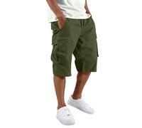 MOKBAY Cargo Bermuda Herren, Herrenshorts Men Mens Lange Latzhose Herrenhosen Cord Leichte Chino Baumwolle Freizeit Freizeithose Arbeits Elegant Sommer Arbeitshose, Cargo Herren Shorts, 3XL