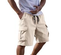 MOKBAY Cargo Herren Shorts, Bermudas Freizeit Men's Baumwollhose Taschen Große Größen Reissverschluss Sommer Bermuda Shorts, Arbeits Golfhose Herrenhose Outdoor Herrenhosen Summer Arbeitshose Kurz, L
