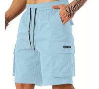 MOKBAY Cargo Hosen Herren Kurz, Leinen Leichte Wander Outdoorhose Golfhose Baumwolle Sommerhose Arbeitsshorts Bermuda Shorts, Freizeithose Funktionshose Cargo MTB Hose Herren, Arbeitshosen Kurz, 3XL