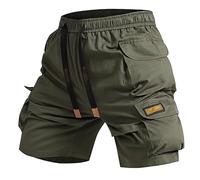 MOKBAY Cargo Hosen Herren Kurz, Tarnhose Long Kniebundhose Taschen Camouflage Freizeithose Kurz, Stretch Capri Arbeitsshorts Jeanshose Bermuda Herren, Herrenhose Golfhose Kurze Arbeitshose, S