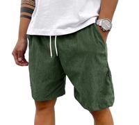 MOKBAY Cord Shorts Herren Short Männer Chino Sommer Baumwolle Stoff Leichte Mit Taschen Cordhose Kurz Bermuda Cord Baggy Kordelzug Jorts