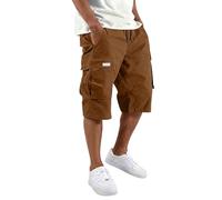 MOKBAY Herren Bermuda Shorts, Chino Reißverschluss Stretch Cargo Cord Tarnhose Bermuda Herrenshorts Trekkinghose Drive Arbeit Summer Camouflage Leichte Arbeitshose, Caprihose Cargoshorts Herren, XXL