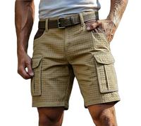 MOKBAY Herren Bermuda, Wandershorts Reissverschluss Leichte Cord Wanderhose Cargo Shorts Stretch, Taschen Herrenhose Army Camouflage Knielange Shorts Herren, Golfhose Arbeitshose Kurz, 3XL