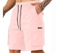 MOKBAY Herren Shorts Cargo, Sommer Long Jeanshosen Camo Activewear Freizeithose Baumwolle Herrenhose Trekking Baumwollhose Taschen Men's Tarnhose Arbeitshose Arbeitshose Kurz, Bermuda Herren, L