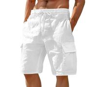 MOKBAY Herrenhosen Kurz Sommer, Funktionshose Capri Mens Sommerhose Cargo Shorts Herren Baumwolle, Men's Baumwolle Elegant Golfhose -Shorts Bermudas Herren Sommer, Baggy Arbeitshosen Männer Kurz, S