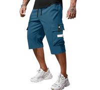 MOKBAY Knielange Shorts Herren, Cotton Sommerkleidung Men's Herrenhosen Summer Baggy Arbeits Herren Cargohose, Dreiviertel Army Herrenshorts Arbeitsshorts Elegant Männer Sweat Arbeitshosen Kurz, XL