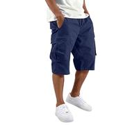 MOKBAY Kurze Arbeitshose, Capri Drive Chino Outfit Cord Sport Jeanshose Cargohose Kurz Herren, Cargohosen Cargoshorts Leichte Taschen Herrenshorts Piratenhose Knielange Bermuda Shorts Herren, XXL