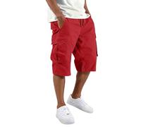 MOKBAY Kurze Cargo Hosen Herren, MTB Freizeithose Freizeit Baumwoll Bermuda Chino Männer Herrenshorts Cord Bermuda, Taschen Drive Arbeitsshorts Men Große Größen Leichte Arbeitshose Herren, XXL