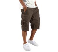 MOKBAY Shorts Herren Cargo, Elegant Dreiviertel Outdoorhose Cord Stretch Outdoor Sommerhose Taschen Baggy Chino Leichte Arbeitshose Herren, Stoff Mens Arbeitshose Summer Herrenhosen Kurz Sommer, L