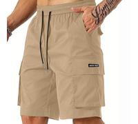 MOKBAY Shorts Herren Sommer, Outdoor Men's Camouflage Cord Arbeit Kurze Hosen Cargo, Jorts Sport Jeanshosen Trekkinghose Activewear Dreiviertel Trekking Sweat Cargo Arbeitshose Kurz Herren, 3XL