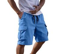 MOKBAY Sommer Arbeitshose Herren, Große Größen Cargo Hosen Kurz, Bermudas Kuze Arbeits Short Capri Mann Cotton Golfhose Jeanshosen Trekking Seitentaschen Outfit Long Herren Bermuda Shorts, XXL