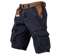 MOKBAY Trekkinghose Herren Kurz, Baumwollhose Stretch Sommerhose Kurze Arbeitshosen, Golfhose Outdoorhose Bermuda Summer Herrenhose Work Bermuda, Dreiviertel Sommerhosen Cargo, L