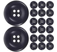 MOKKHNB 50 Stück Marineblaue Knöpfe für Kleidung aus Kunstharz mit 4 Löchern 25mm Klassische Runde Selbstgemacht Nähknöpfe für Jacken und Mäntel zur Dekoration