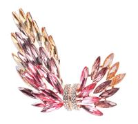 MOKKHNB Brosche aus Zinklegierung Engelsflügel Elegante mit Funkelnden Strasssteinen Dekorative Anstecknadel Sicherer für Damen bei Dinner und Partys