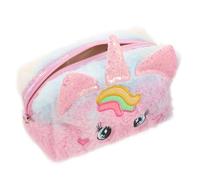 MOKKHNB Einhorn Plüsch Kosmetiktasche Für Teenager Mädchen Reise Kulturbeutel Geräumig Rosa Tragetasche
