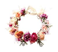 MOKKHNB Haarband mit Künstlichen Blumen 1 Stück Verstellbarer Blumenkranz Haarschmuck für Damen Hochzeit und Urlaubsreise Accessoire