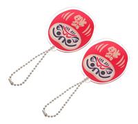 MOKKHNB Japanische Schlüsselanhänger Roter 2 Stück pack aus Acryl Schlüsselring Bringt und Glück Geschenk und Accessoire für Taschen