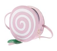 MOKKHNB Runde Damen Umhängetasche aus Pu Leder Kleine Schultertasche Lollipop Crossbody Tasche für Party und Freizeit