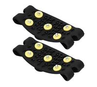 MOKKHNB Rutschfeste Schuhgriffe mit Fünf Zähnen und Gelber Schnalle Tpe Material 1 Paar Steigeisen für zum Wandern und Wintersport Schnee und Eis