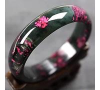 MOKLYF Armreif aus Jade in natürlicher Farbe für Damen, handgeschnitzter Modeschmuck, rund, Jadeit, Armreif-Accessoires, 56 mm(60 mm