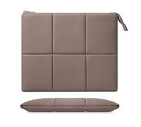 MoKo 13.3-14 Zoll Puffy Laptop Hülle passend für MacBook Air 13'' M3 2024/2020/2019, MacBook Pro 14'' M3 2024/2023, MacBook Pro 13" M2/M1, integriertes Gummiband, PU Leder Tragetasche, Kaffee