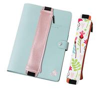 MoKo 2 Stück Federmäppchen, PU Leder Federtasche mit Elastisch Band, Stifthalter Notizbuch stifteetui für Tagebuch, Notizbuch, Schulbedarf für Schule und Büro, Gedruckt & Roségold