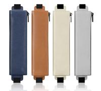 MoKo Elastische Federtasche für Notebook, 4 Stück PU Leder Federmäppchen mit verstellbarem Gummiband, Schreibwarenbeutel Stiftköcher für Planer Journale Buch für Studentin Mädchen Geschenk, Mehrfarbig