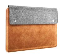 Moko Laptop Tasche Kompatibel mit 14-Zoll MacBook Pro M4/3/2/1 Pro/Max (2024-2021), 13 Zoll iPad ProM4, Air M3 2025, iPadPro 12.9, Surface Laptop 1/2/3, PU & Filz Laptophülle, Grau&Braun