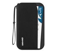 MoKo Reisepass Tasche Familie, RFID Reisepasshülle für Damen und Herren, Ausweistasche mit mehreren Fächern, Reiseetui Reiseorganizer Dokumente Organizer für Karten Ausweise Tickets Schlüssel, Schwarz