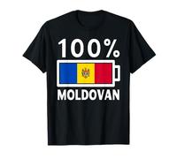 Moldova Flag | 100% Moldovan Battery Power Tee T-Shirt
