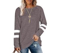 MOLERANI Sweatshirt Damen Langarmshirt Rundhals Oversize Pullover Oberteile Freizeit T Shirts für Herbst Winter Schwarz Pink M
