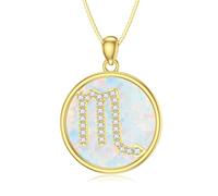 Molioaki Sternzeichen Kette Silber 925 Zwölf Sternzeichen Halskette mit Anhänger 45+5 CM Länge Kette Damen mit Zirkonia Silberkette Geschenke für Frauen Valentinstag Geburtstags Muttertag-TX