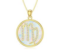 Molioaki Sternzeichen Kette Silber 925 Zwölf Sternzeichen Halskette mit Anhänger 45+5 CM Länge Kette Damen mit Zirkonia Silberkette Geschenke für Frauen Valentinstag Geburtstags Muttertag-CN