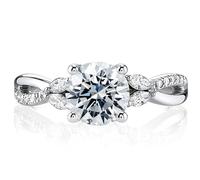 Molioaki Verlobungsring Damen 925 Sterling Silber Silberringe Eheringe Ringe Frauen Diamantring 1ct 5A Zirkonia und Marquise Zirkone ring mit Geschenkbox Verlobung Hochzeit Geschenk mit CZ-50